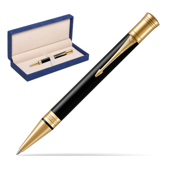 Parker Duofold Classic Black GT Ballpoint Pen in suede box navy blue
