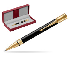 Parker Duofold Classic Black GT Ballpoint Pen in the red leather box