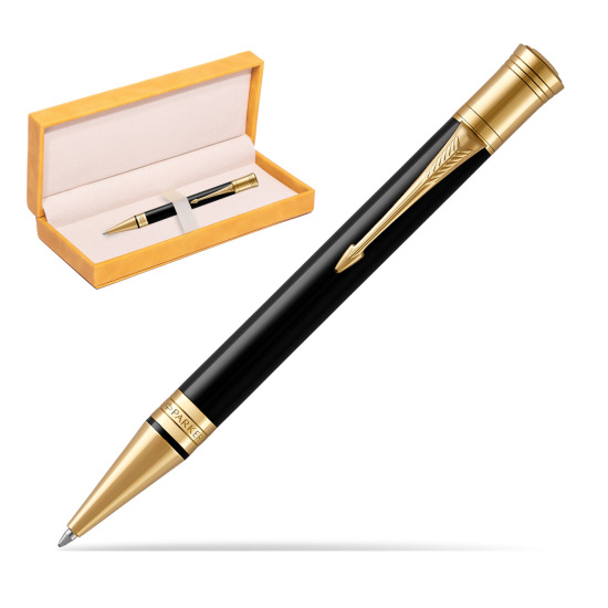 Parker Duofold Classic Black GT Ballpoint Pen in suede box yellow