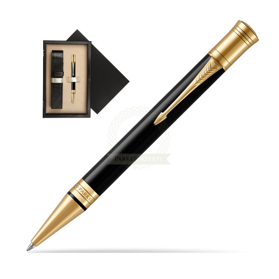 Parker Duofold Classic Black GT Ballpoint Pen in single wooden box Wenge Single Ecru