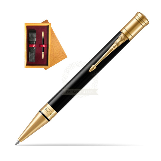 Parker Duofold Classic Black GT Ballpoint Pen in single wooden box Honey Single Maroon