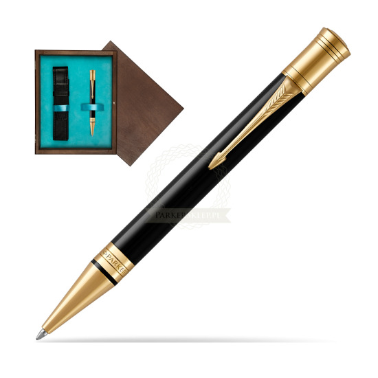 Parker Duofold Classic Black GT Ballpoint Pen in single wooden box Wenge Single Turquoise 