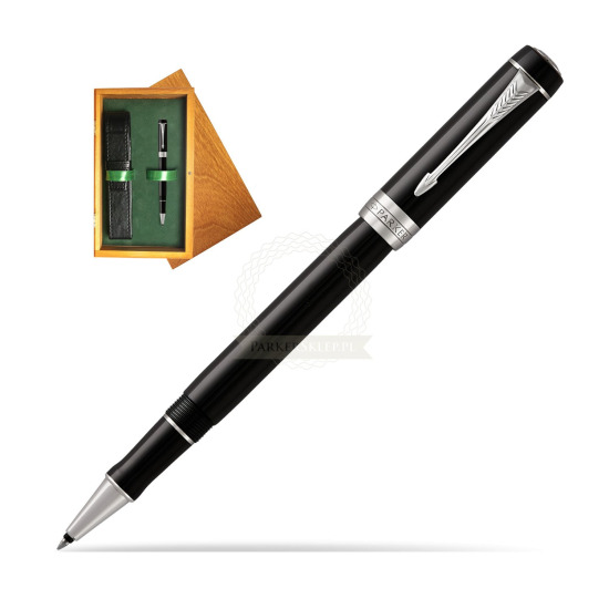 Parker Duofold Classic Black CT Rollerball Pen in single wooden box Honey Single Green