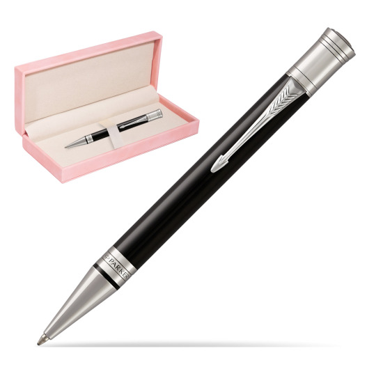 Parker Duofold Classic Black CT Ballpoint Pen in suede box pink