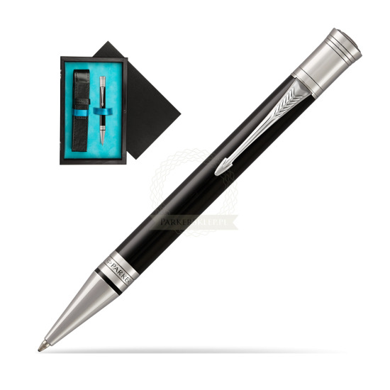 Parker Duofold Classic Black CT Ballpoint Pen in single wooden box Black Single Turquoise