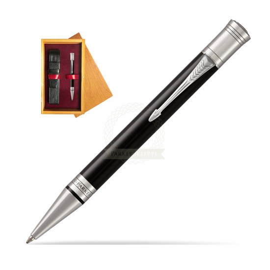 Parker Duofold Classic Black CT Ballpoint Pen in single wooden box Honey Single Maroon