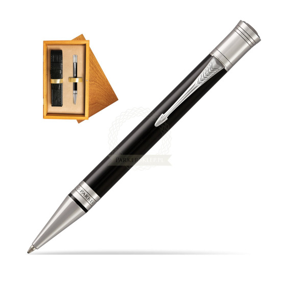 Parker Duofold Classic Black CT Ballpoint Pen in single wooden box Honey Single Ecru
