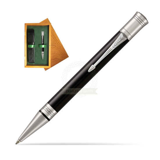 Parker Duofold Classic Black CT Ballpoint Pen in single wooden box Honey Single Green