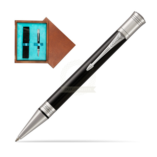 Parker Duofold Classic Black CT Ballpoint Pen in single wooden box Mahogany Single Turquoise 