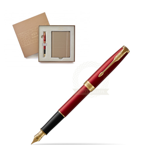 Parker Sonnet Intense Red Lacquer GT Fountain Pen in a Gift Box