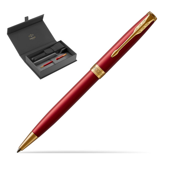 Parker Sonnet Intense Red Lacquer GT Penna a Sfera in original Parker box, closed case