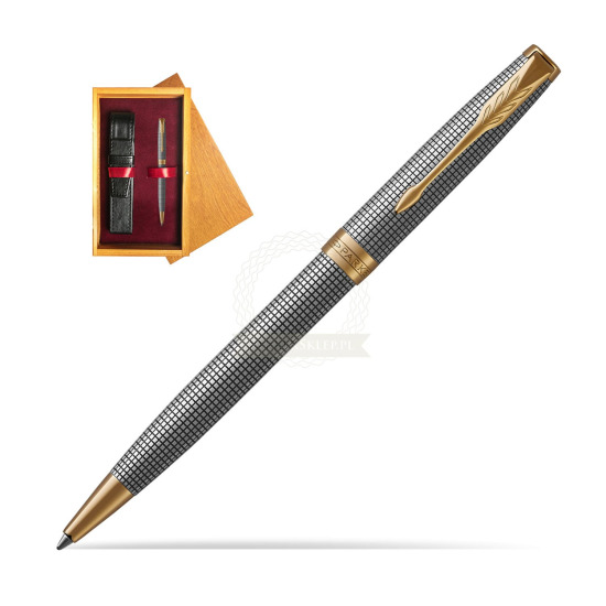 Parker Sonnet Ciselé Silver GT Kugelschreiber in single wooden box Honey Single Maroon