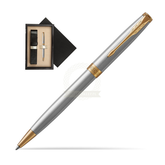Parker Sonnet Stainless Steel GT Penna a Sfera in single wooden box Wenge Single Ecru