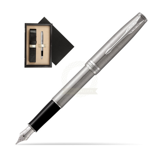 Parker Sonnet Stainless Steel CT Fountain Pen in single wooden box Wenge Single Ecru