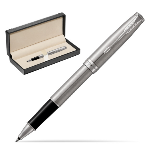 Parker Sonnet Stainless Steel CT Penna Rollerball in classic box black
