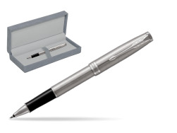 Parker Sonnet Stainless Steel CT Penna Rollerball in suede box grey