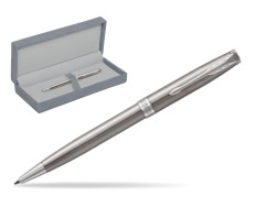 Parker Sonnet Stainless Steel CT Penna a Sfera in suede box grey