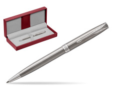 Parker Sonnet Stainless Steel CT Ballpoint Pen in the red leather box