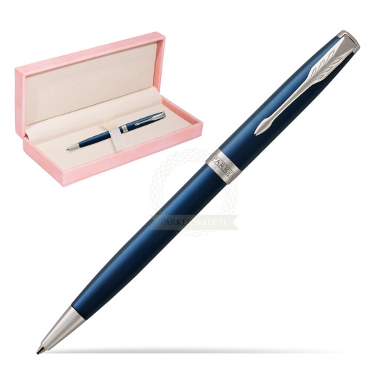Parker Sonnet Subtle Blue CT Penna a Sfera in suede box pink