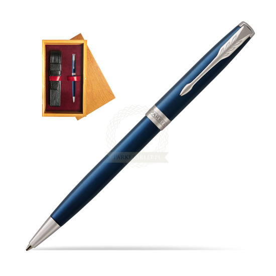 Parker Sonnet Subtle Blue CT Penna a Sfera in single wooden box Honey Single Maroon