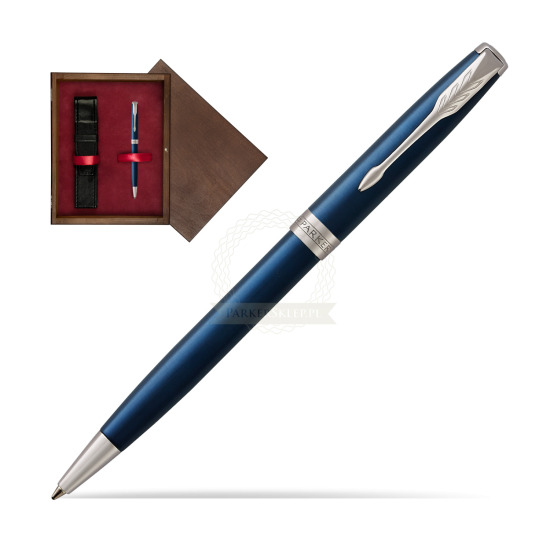Parker Sonnet Subtle Blue CT Penna a Sfera in single wooden box Wenge Single Maroon