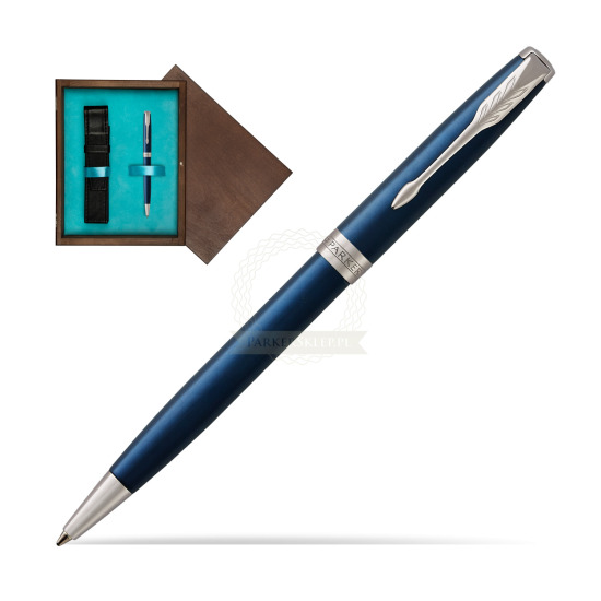Parker Sonnet Subtle Blue CT Penna a Sfera in single wooden box Wenge Single Turquoise 