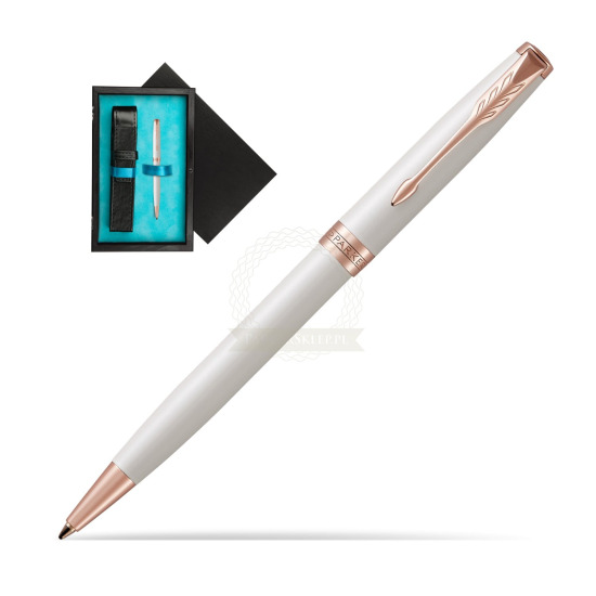 Parker Sonnet Pearl Lacquer PGT Penna a Sfera in single wooden box Black Single Turquoise