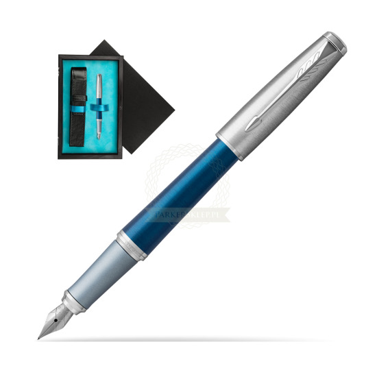 Parker Urban Premium Dark Blue CT Penna Stilografica in single wooden box Black Single Turquoise