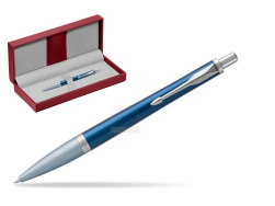 Parker Urban Premium Dark Blue CT Ballpoint Pen in the red leather box