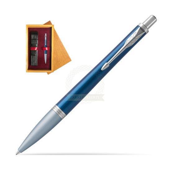 Parker Urban Premium Dark Blue CT Ballpoint Pen in single wooden box Honey Single Maroon