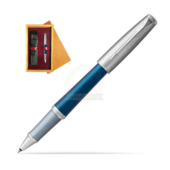 Parker Urban Premium Dark Blue CT Rollerball Pen in single wooden box Honey Single Maroon