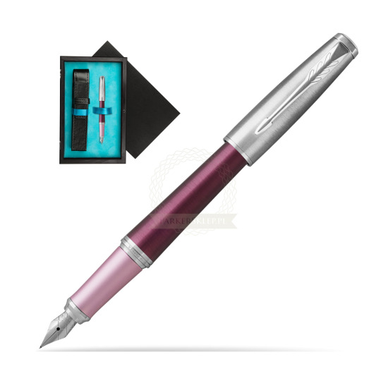 Parker Urban Premium Dark Purple CT Penna Stilografica in single wooden box Black Single Turquoise