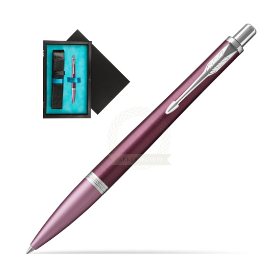 Parker Urban Premium Dark Purple CT Ballpoint Pen in single wooden box Black Single Turquoise