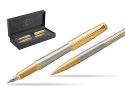 Parker Urban Premium Aureate Powder GT Fountain Pen + Ballpoint Pen in a Gift Box in original Parker Prestige box