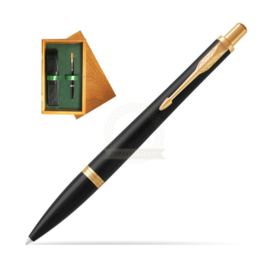 Parker Urban Muted Black GT Ballpoint Pen in single wooden box Honey Single Green