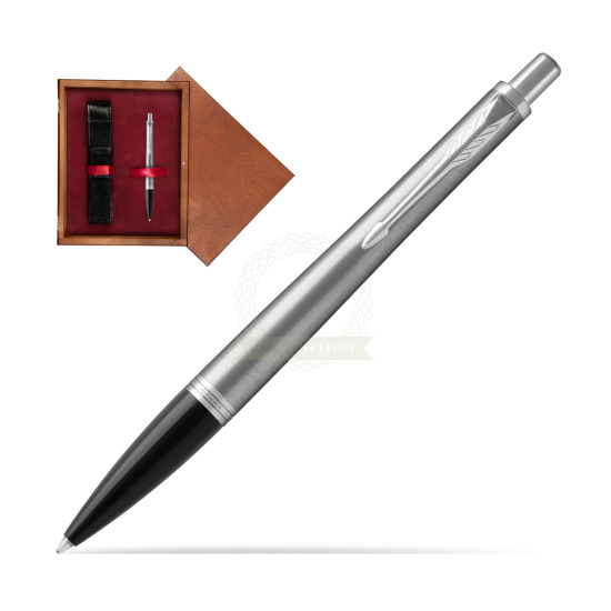 Parker Urban Metro Metallic CT Penna a Sfera in single wooden box Mahogany Single Maroon