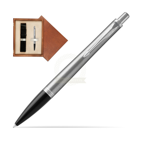 Parker Urban Metro Metallic CT Penna a Sfera in single wooden box Mahogany Single Ecru
