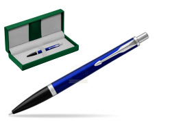 Parker Urban Nightsky Blue CT Ballpoint Pen in the green leather box