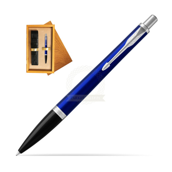 Parker Urban Nightsky Blue CT Ballpoint Pen in single wooden box Honey Single Ecru