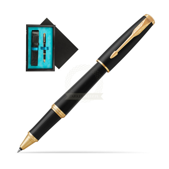 Parker Urban Muted Black GT Rollerball Pen in single wooden box Black Single Turquoise
