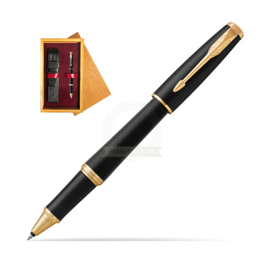 Parker Urban Muted Black GT Rollerball Pen in single wooden box Honey Single Maroon