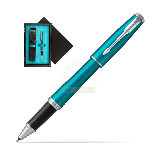 Parker Urban Vibrant Blue CT Rollerball Pen in single wooden box Black Single Turquoise