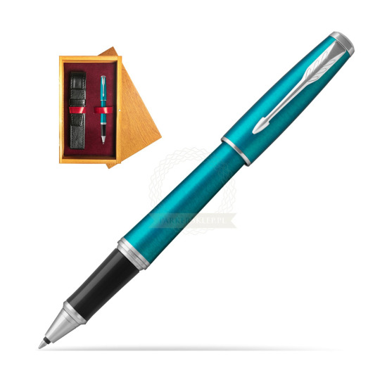 Parker Urban Vibrant Blue CT Rollerball Pen in single wooden box Honey Single Maroon
