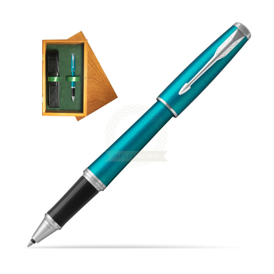 Parker Urban Vibrant Blue CT Rollerball Pen in single wooden box Honey Single Green
