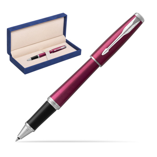 Parker Urban Vibrant Magenta CT Penna Rollerball in suede box navy blue