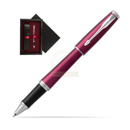 Parker Urban Vibrant Magenta CT Penna Rollerball in single wooden box Black Single Maroon