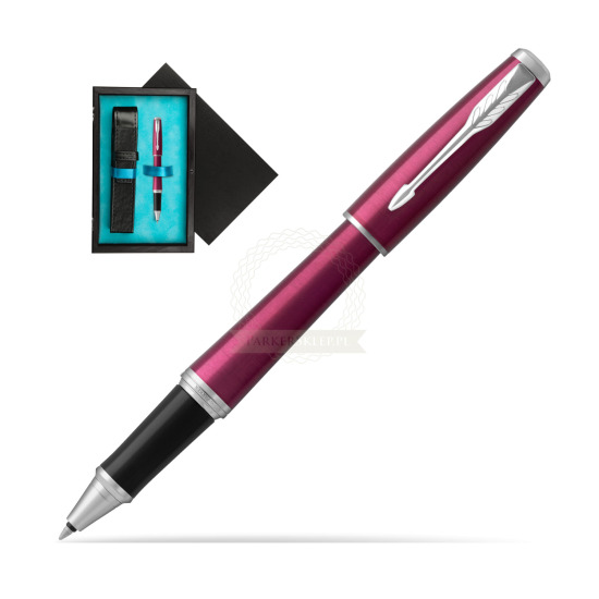 Parker Urban Vibrant Magenta CT Penna Rollerball in single wooden box Black Single Turquoise