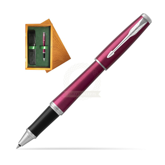 Parker Urban Vibrant Magenta CT Penna Rollerball in single wooden box Honey Single Green