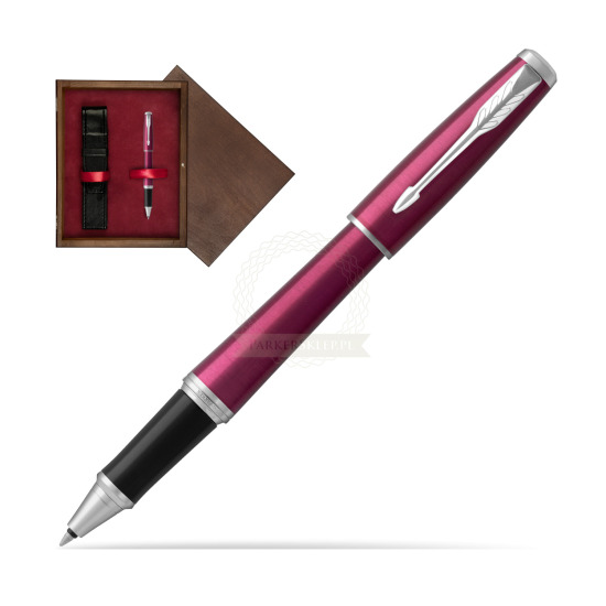 Parker Urban Vibrant Magenta CT Penna Rollerball in single wooden box Wenge Single Maroon