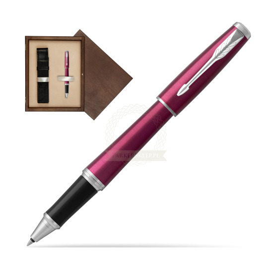 Parker Urban Vibrant Magenta CT Penna Rollerball in single wooden box Wenge Single Ecru